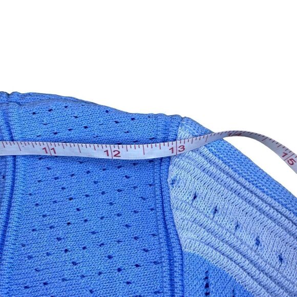 EUC Blue Amaryllis Sweater with White Accents and Ruffles - Picture 8 of 11